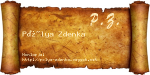 Pólya Zdenka névjegykártya